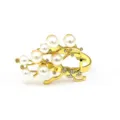 Gold Christmas elk napkin ring with pearls and rhinestones, elegant table decor accessory. - 43