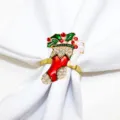 Christmas stocking napkin ring alloy rhinestone tableware table decoration variant. - 48