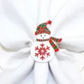 Christmas snowman napkin ring holiday table decor alloy napkin holder table setting - 49