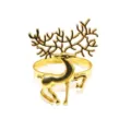 Gold Christmas elk napkin ring alloy holiday table decor ring holder for hotel party use - 53