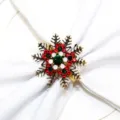 Christmas snowflake napkin ring, metal alloy rhinestone napkin holder table decor. - 58