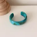 Bracelet manchette ouvert en résine vintage mode femme bijoux esthétiques massifs - Turquoise