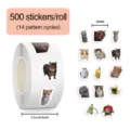 Cat meme roll stickers 500 pcs 14 patterns cute waterproof decorative decal for journal - Funny Cat Meme Expression