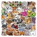 Cute cartoon animal stickers for laptop, phone case, and luggage decoration. - 50 Pcs Cartoon Animals H