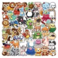 Niedliche Cartoon Tier Aufkleber Pack für Koffer Laptop Handyhülle wasserdichte Sticker. - 50 Stk. Cartoon Tiere A