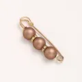 Decorative waist tightening brooch pin with matte brown beads and crystal spacers for clothes. - Eraser / 5.8cm / Coffee