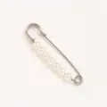 Pearl safety pin for clothing waist tightening, decorative brooch and anti-exposure pin buckle. - Silver Pin 7 Pearls / 7.5cm