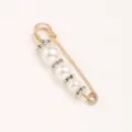 Pearl rhinestone brooch pin for clothes waist tightening anti-glare decorative accessory detail - Silver Rhinestone Ring Graduated Pearls / 5.8cm
