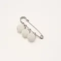 Pearl safety pin brooch, silver waist adjuster for pants, elegant clothing accessory. - Silver Pin Basic Pin Hanging Three Bayberry Balls / 5cm