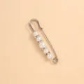 Pearl Waist Tightening Pin Silver Brooch Anti Glare Clothes Dress Adjustable Buckle Accessory - Silver Pin Four Rhinestone Rings Five Pearls / 7cm