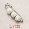 Pearl safety pin brooch waist tightening buckle for women clothes dress anti-glare pin 5.8cm - Silver Pin Three Bayberry Balls / 5.8cm