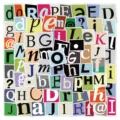 Gemischte Buchstaben und Zahlen DIY Aufkleber, farbige Ransom Note Stil Deko Sticker. - Buchstabe A / 100 Stück/Packung / bunt