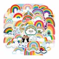 50 Stk. Süße Regenbogen Wolken Aufkleber Ästhetische Vinyl Wasserdichte Sticker für Laptop - 50 Stück/Packung