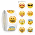 500 Stk/Rolle Emoji Aufkleber wasserdicht niedlich Cartoon Ausdruecke fuer Notizbuch Tasse - 500 Stück Rolle