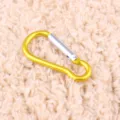 Gold aluminum alloy gourd carabiner detail, spring snap hook for outdoor camping and bags. - Light Yellow