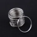 High quality metal split key rings detail shot, durable steel double loop hardware for keys. - 1.0*12mm / White Nickel