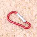 Detailed view of the red 4.0mm gourd aluminum alloy carabiner, ideal for outdoor quick hanging. - Red