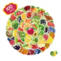 100pcs cute fruit waterproof graffiti stickers for laptop helmet phone case luggage - Default