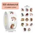 500Stk Pferd Aufkleber Rolle Aquarell Blumen Tier Design Sticker fuer Basteln Tagebuch 23mm - Pferd Blumen Aufkleberrolle