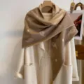 Retro paisley polka dot double-sided triangular shawl for women autumn fashion commuter wrap scarf. - Khaki