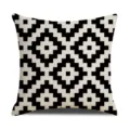 Modern minimalist black and white geometric print throw pillow cover for home sofa decor - 45 Size Linen Pillow Cover (Without Core) Single-Sided Print / 6JH(4)