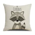 Housse de coussin en lin imprimé avec raton laveur mignon, décoration canapé salon. - Taille 45 Housse de Coussin en Lin (Sans Noyau) Impression Unilatérale / Raton Laveur