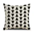 Minimalist black and white geometric triangle throw pillow cover for modern home sofa decor. - 45 Size Linen Pillow Cover (Without Core) Single-Sided Print / 6JH(5)