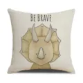 Housse de coussin en lin imprimé dinosaure mignon, canapé moderne décoratif taie d'oreiller. - Taille 45 Housse de Coussin en Lin (Sans Noyau) Impression Unilatérale / Tricératops