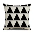 Modern minimalist black and white geometric triangle pattern throw pillow cover for living room sofa. - 45 Size Linen Pillow Cover (Without Core) Single-Sided Print / 6JH(6)