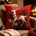 Christmas decorative pillow cover red festive cushion case holiday sofa home decor - 45x45 Square (No Insert) / Style 2