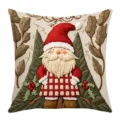 Christmas gnome decorative pillow cover cute holiday cushion cover soft linen throw pillowcase - Style 2