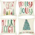 Christmas throw pillow covers set of 4 decorative holiday cushion covers for sofa bed. - 45x45cm (Without Insert) / Combination 6