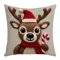 Christmas reindeer plush pillow cover festive holiday decorative cushion case for sofa home decor - 45*45 (No Core) / Style B