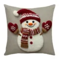 Christmas knitted snowman throw pillow cover festive holiday decorative cushion case - 45*45 (No Core) / Style C