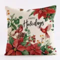 Christmas linen pillow cover decorative red cardinal holiday cushion cover for sofa 45x45 - SQL-003