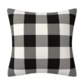 Black and white buffalo check pillow cover, classic grid square cushion case for home sofa decor. - Matte Black (01)