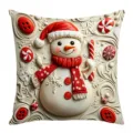 Christmas snowman decorative cushion cover for cozy holiday sofa and living room home decor styling - 45*45cm (Without Core) / 09