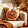 Autumn pumpkin throw pillow cover cute knit decorative cushion case for living room sofa home decor - Style 2 / 45x45cm