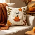Halloween cute ghost pumpkin knitted pillow cover autumn sofa decorative cushion case - Style 3 / 45x45cm