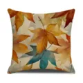 Nordic autumn maple leaf print throw pillow cover, linen texture home cushion case for sofa. - 45 Size Linen Pillow Cover (Without Core) Single-Sided Print