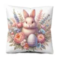 Housse de coussin imprimé lapin de Pâques, taie d'oreiller décorative mignonne pour canapé. - Style 2 / Impression Recto (Sans Insert)