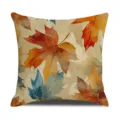 Autumn maple leaf print pillow cover, linen fabric home cushion case for sofa and office seat decor. - 45 Size Linen Pillow Cover (Without Core) Single-Sided Print