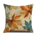 Nordic autumn maple leaf throw pillow cover, vintage watercolor linen cushion case. - 45 Size Linen Pillow Cover (Without Core) Single-Sided Print