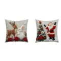 Christmas decorative throw pillow covers set festive deer rabbit Santa tree home decor soft - 2-in-1 Style Set / 45*45cm (Without Core)