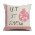 Christmas throw pillow cover pink decorative cushion case holiday home decor soft linen style - Style 4(3)