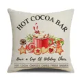 Christmas hot cocoa bar throw pillow cover festive winter holiday home decor cushion - 45*45cm Linen Pillowcase (Single Sided Printing) / Style 3(2)