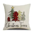 Christmas tree throw pillow cover linen cushion case decorative holiday home sofa decor - Style 3(3)