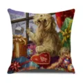 Christmas cute puppy throw pillow cover festive holiday decorative cushion cover for home - 45 Size Linen Pillow Cover (Without Core) Single-Sided Print / BJBZ578F07