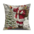 Vintage Santa Claus Christmas Pillow Cover Holiday Festive Decorative Cushion Cover 45x45cm - BJBZ578F64