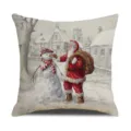 Christmas throw pillow cover vintage Santa snowman festive home decor square cushion cover - BJBZ578F65